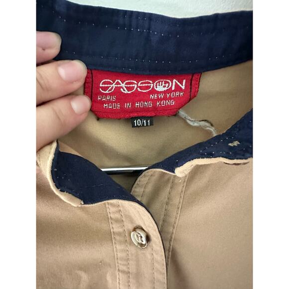 Vintage Sasson Paris Tan Jacket w/Leather Belt Size 10/11 - Picture 6 of 6